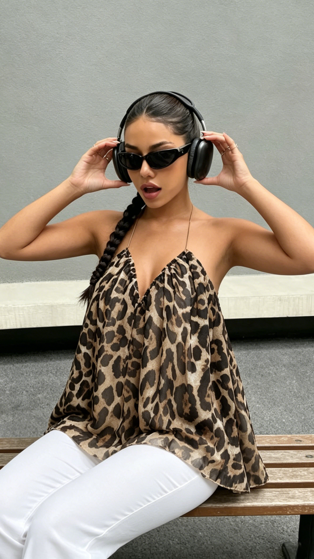 Women's Leopard Print Halter Camisole Top