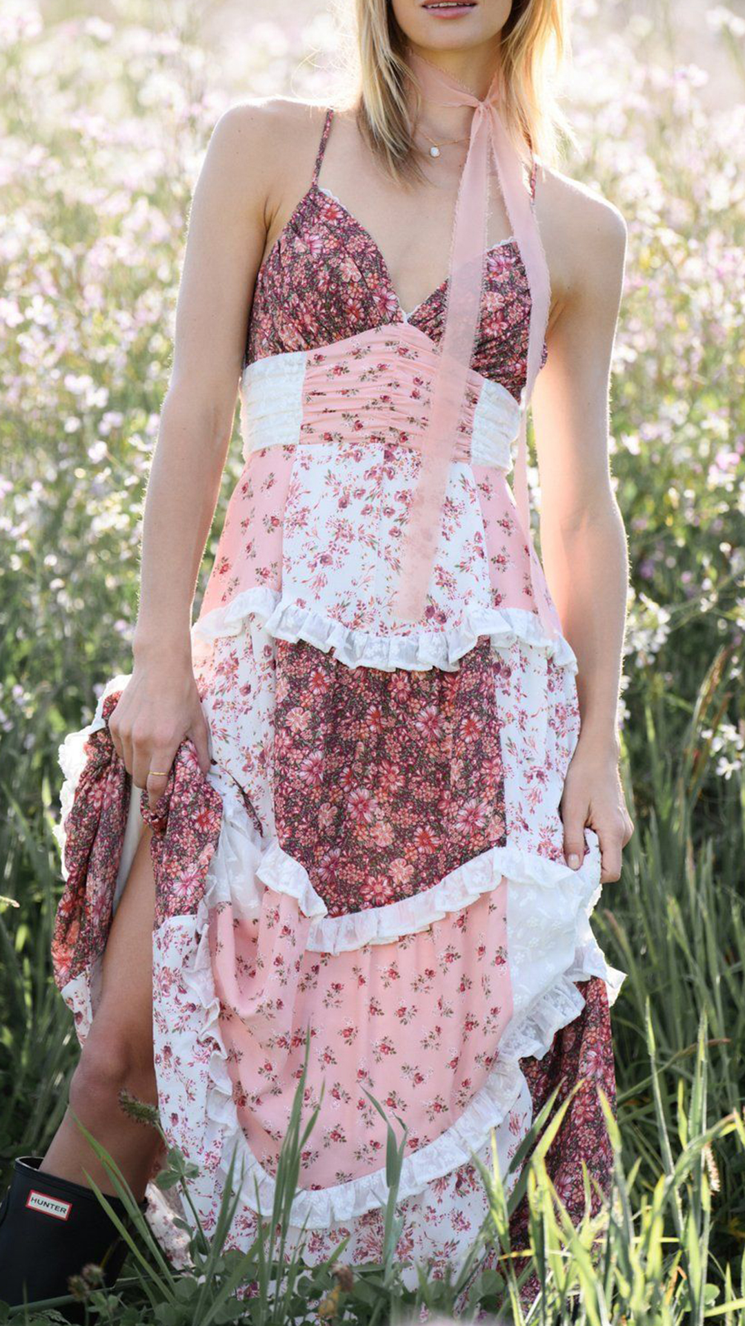 Women's Floral Patchwork Cami Dress