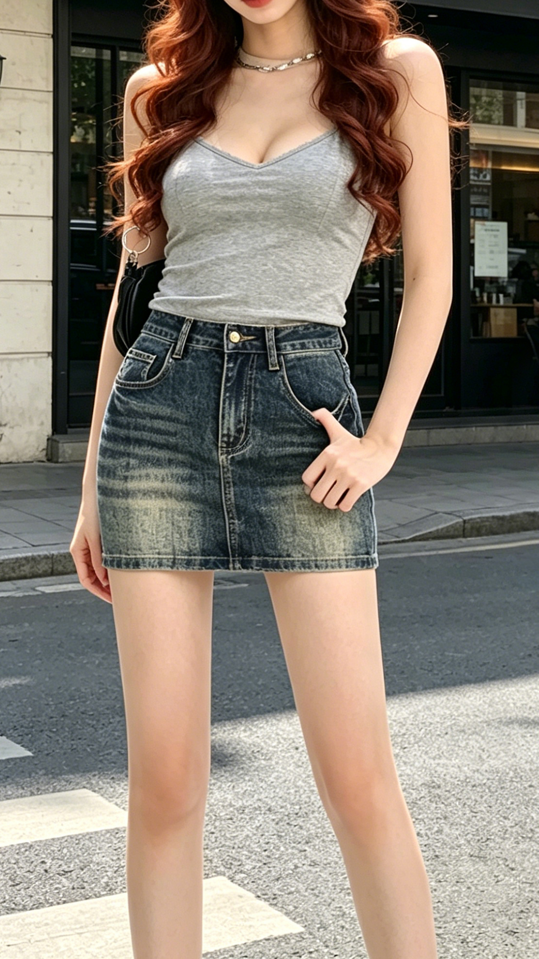 Curve-Hugging Vintage Denim Mini Skirt – Summer Streetwear Staple