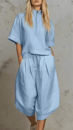 Summer 2026 Outdoor Hiking Outfit: Cotton-Linen Set in "Old Money" Style