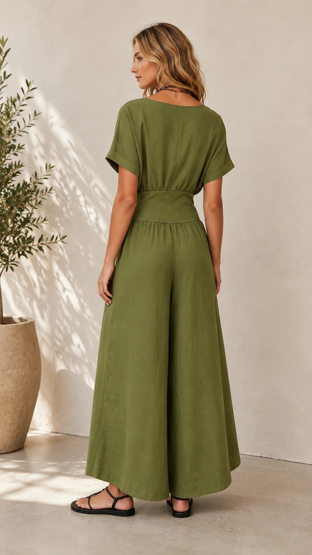 Ultimate Packable Anti-Wrinkle Wide-Leg Jumpsuit with Deep Pockets for Work & Weekend