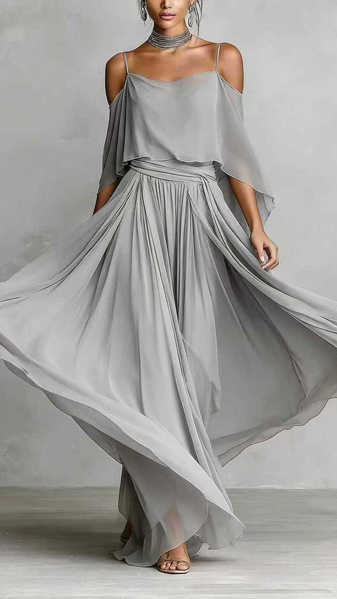 Women's Solid-Color Simple Camisole & Cardigan Two-Piece Set