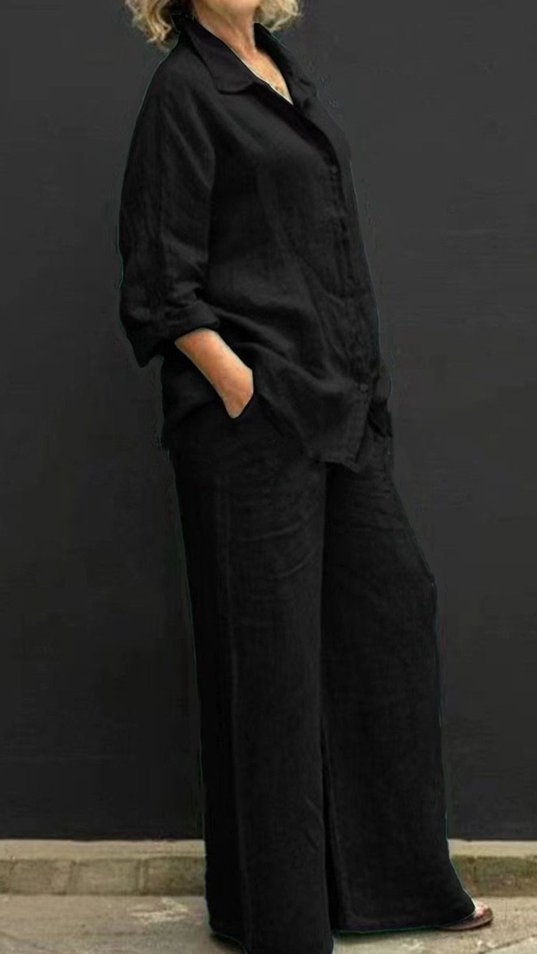 [Copy]Women's V-Neck Sleeveless Linen-Blend Set