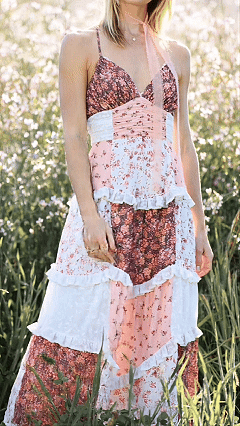 Women's Floral Patchwork Cami Dress