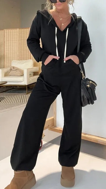 Women's Casual Solid-Color Athletic Jumpsuit