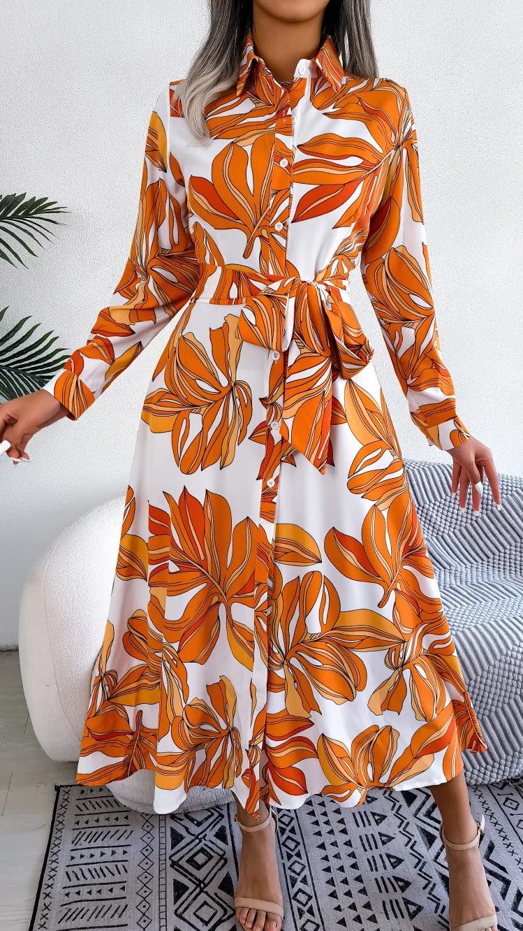 Women's Floral Belted Dress