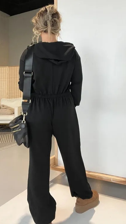 Women's Casual Solid-Color Athletic Jumpsuit