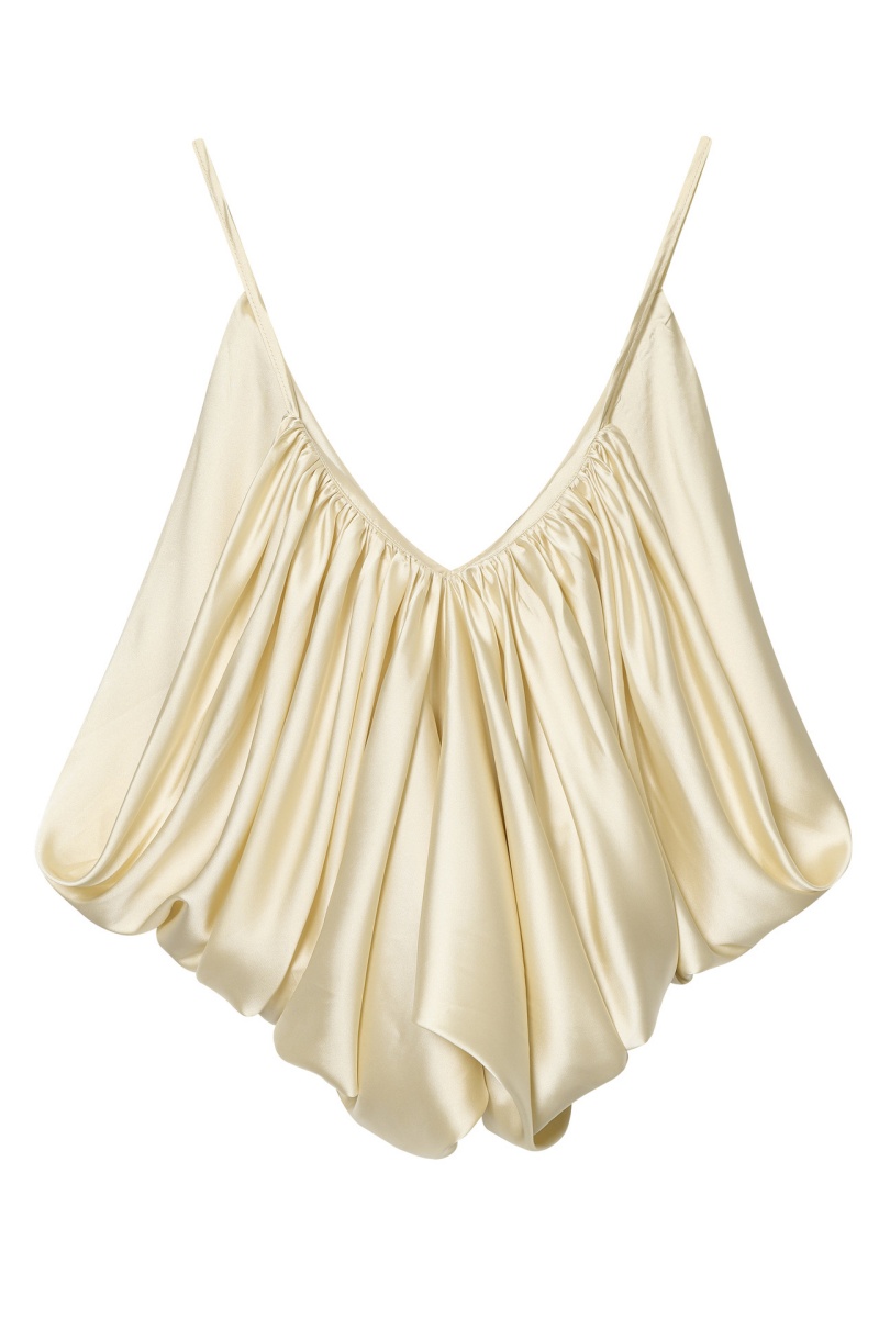 Women's Sexy & Elegant Pleated Camisole Top with Silky Satin Texture