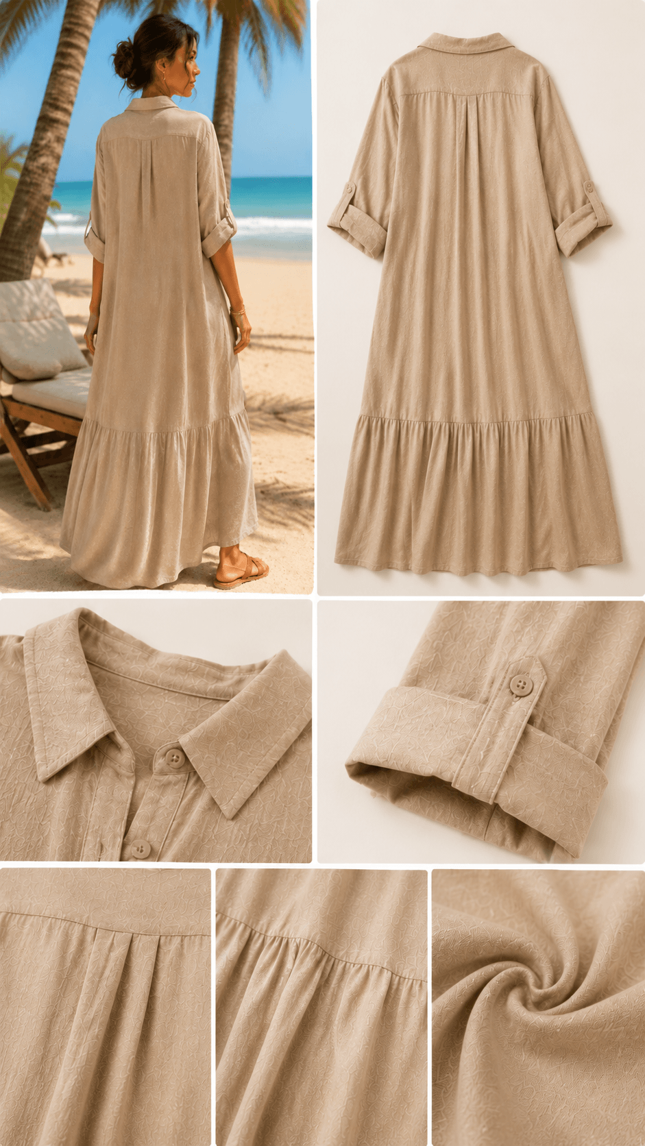 Women's Vacation Style Casual Loose Linen-Cotton Dress