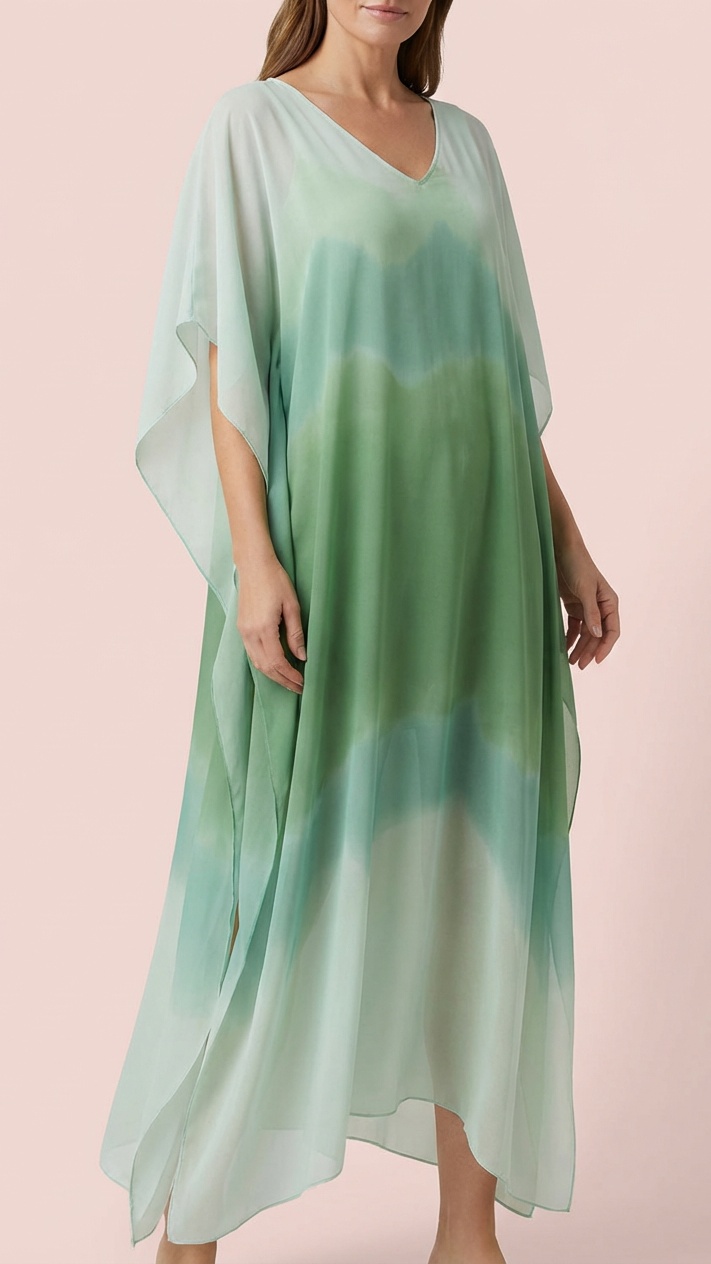 Women's Ombré Tie-Dye Chiffon Dress
