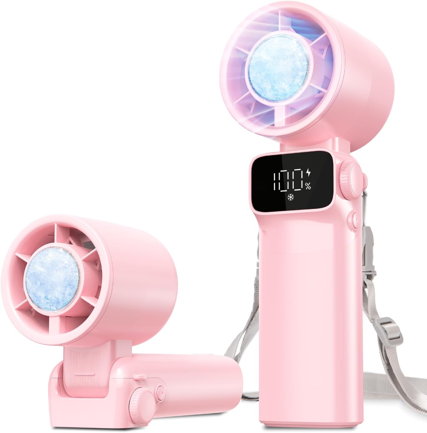 Portable Handheld Pink Fan Rechargeable