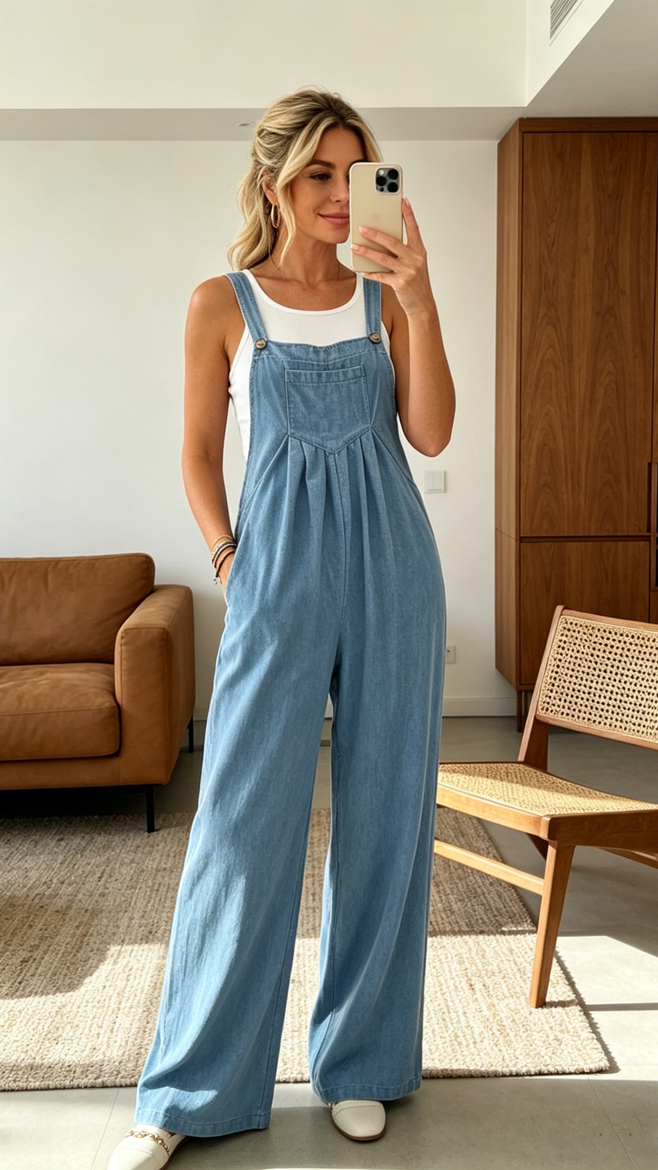 Women's Solid-Color Casual Retro Overalls