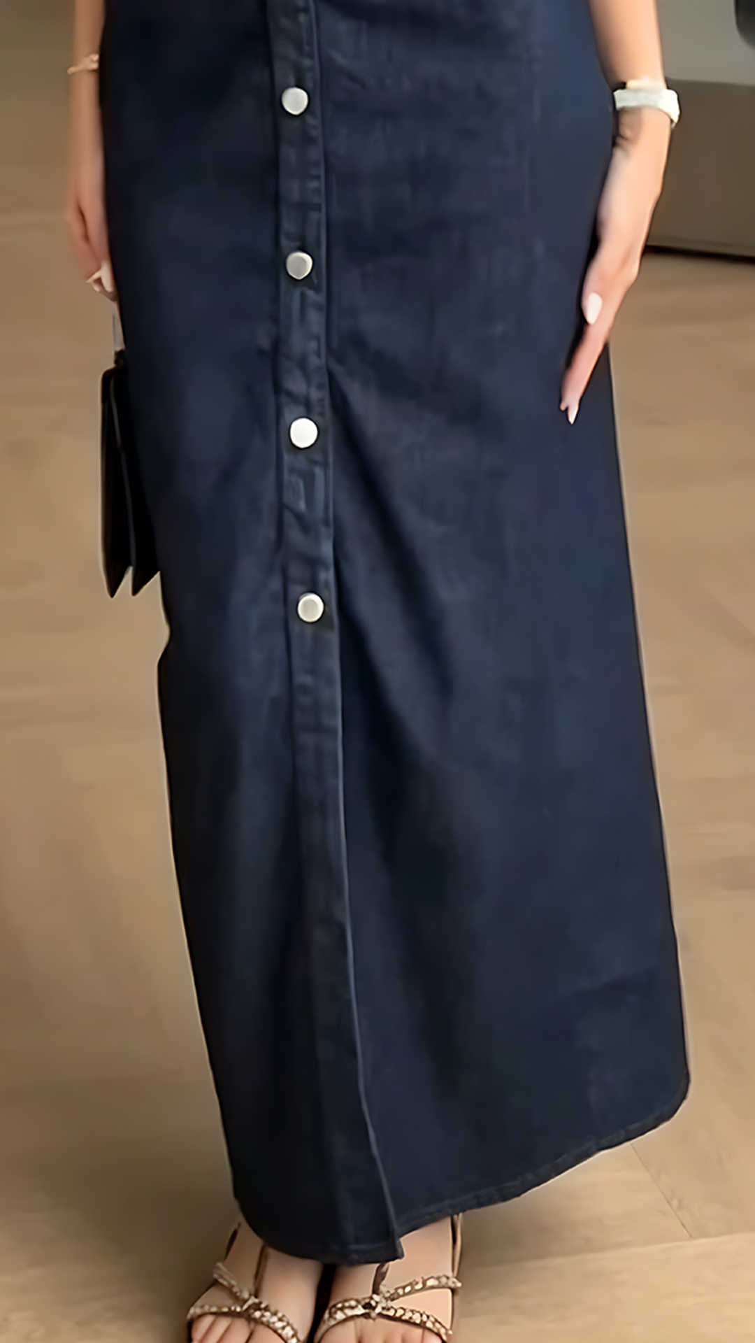 [Copy] Women's Collared Short-Sleeve Denim Loose-Fitting Mini Dress