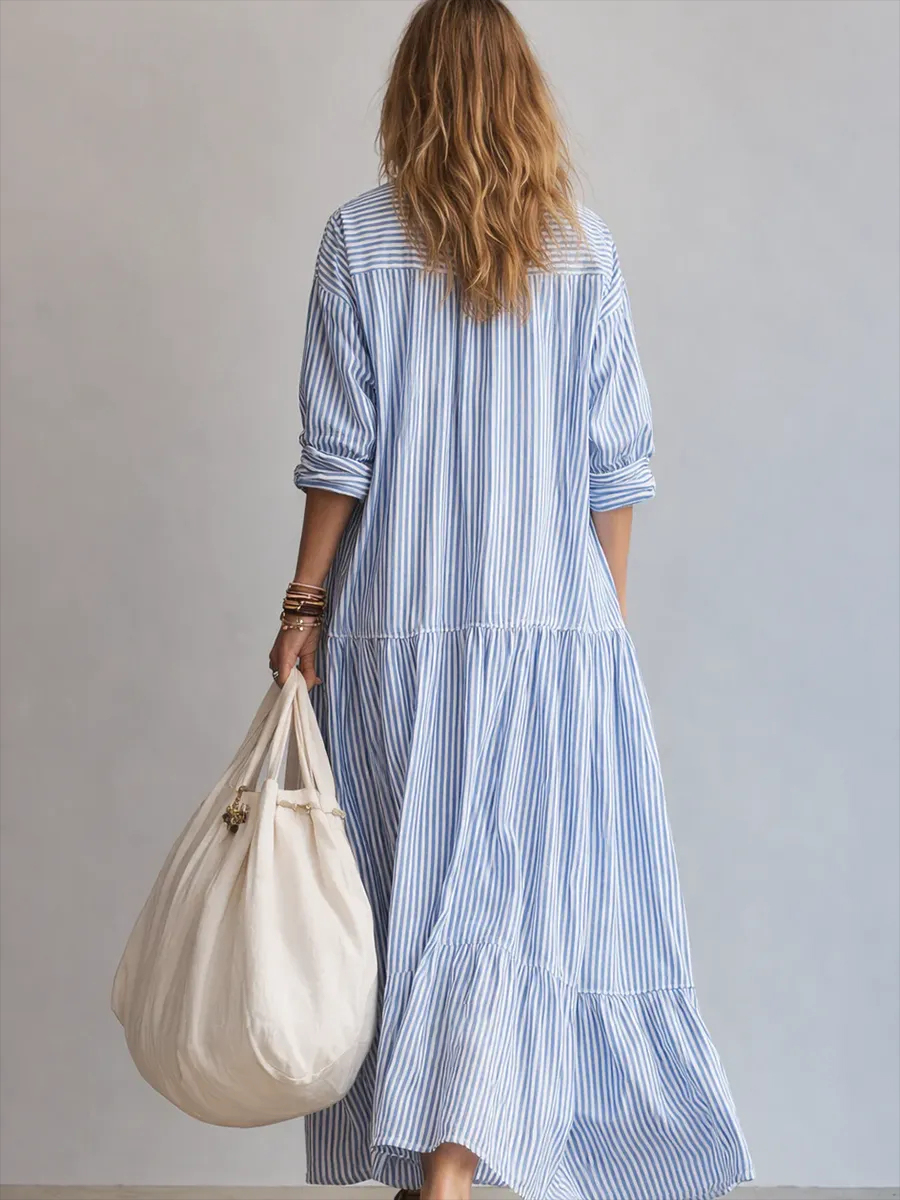 Women's Casual Striped Loose-fitting Dress