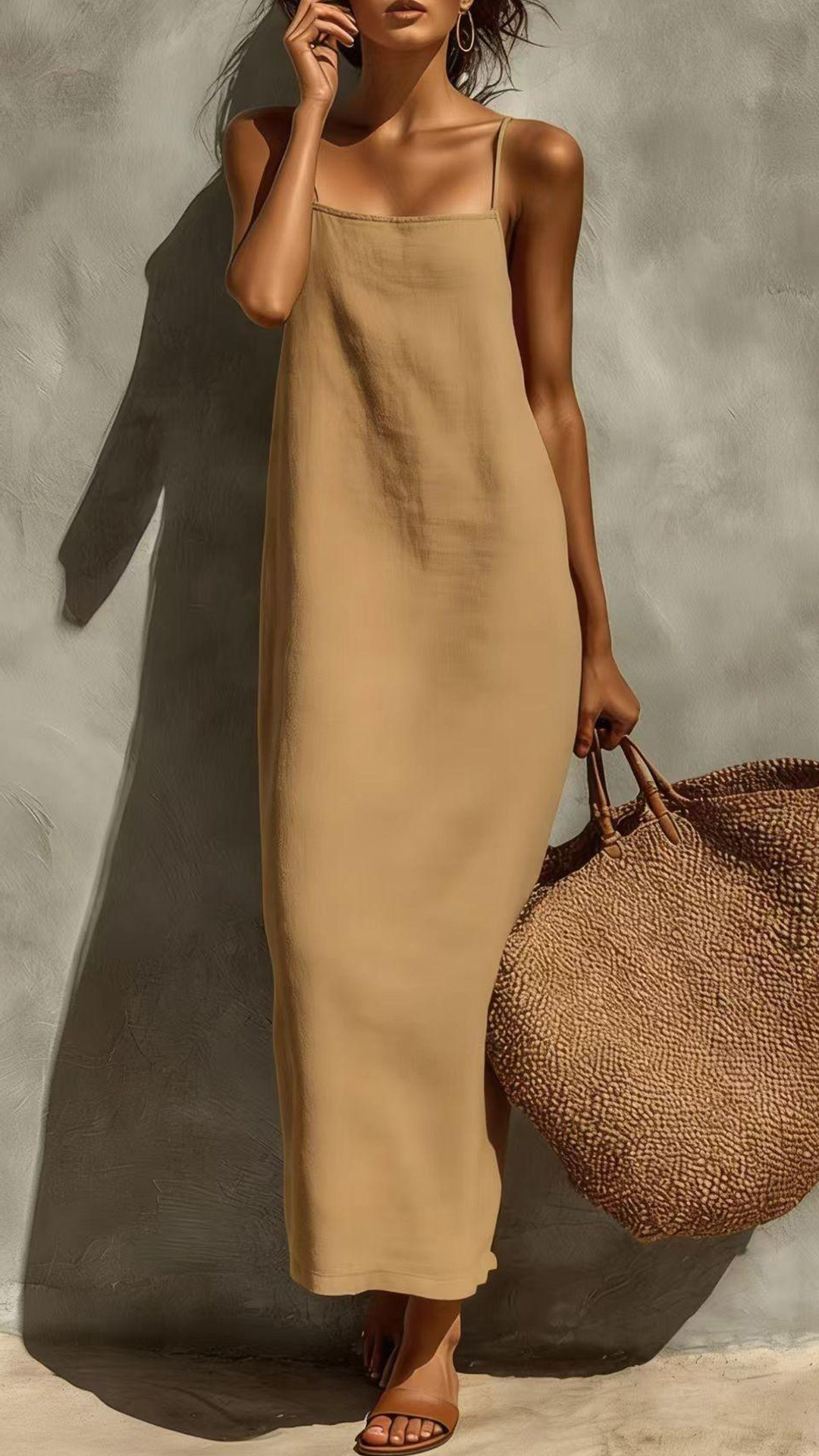 2026 European And American Cross-Border New Style Suspender Square Neck Design Classic Bohemian Resort Style Dress