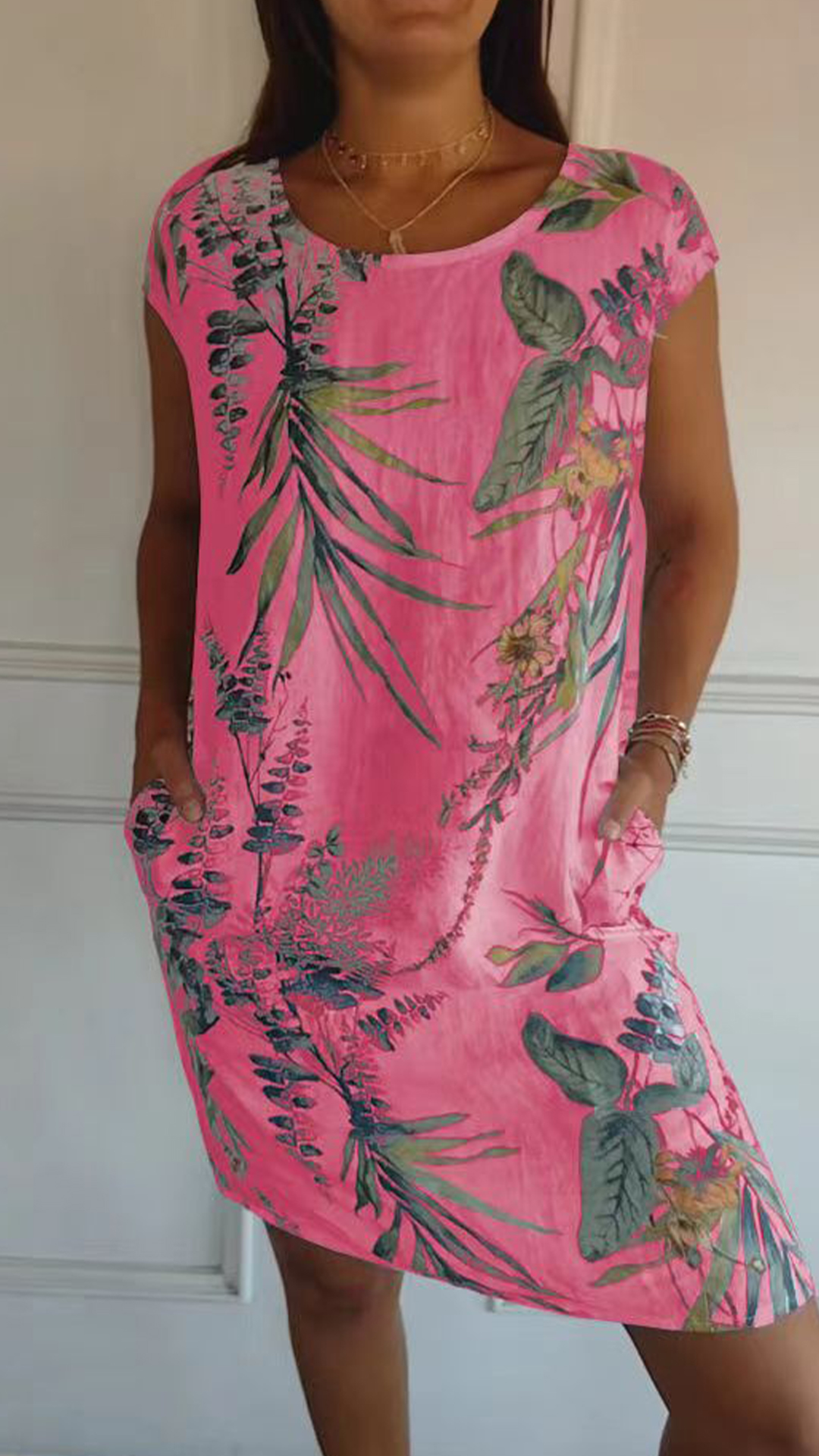 [Copy]Women's Blue and White Porcelain Print V-Neck Loose Ruffled Midi Dress