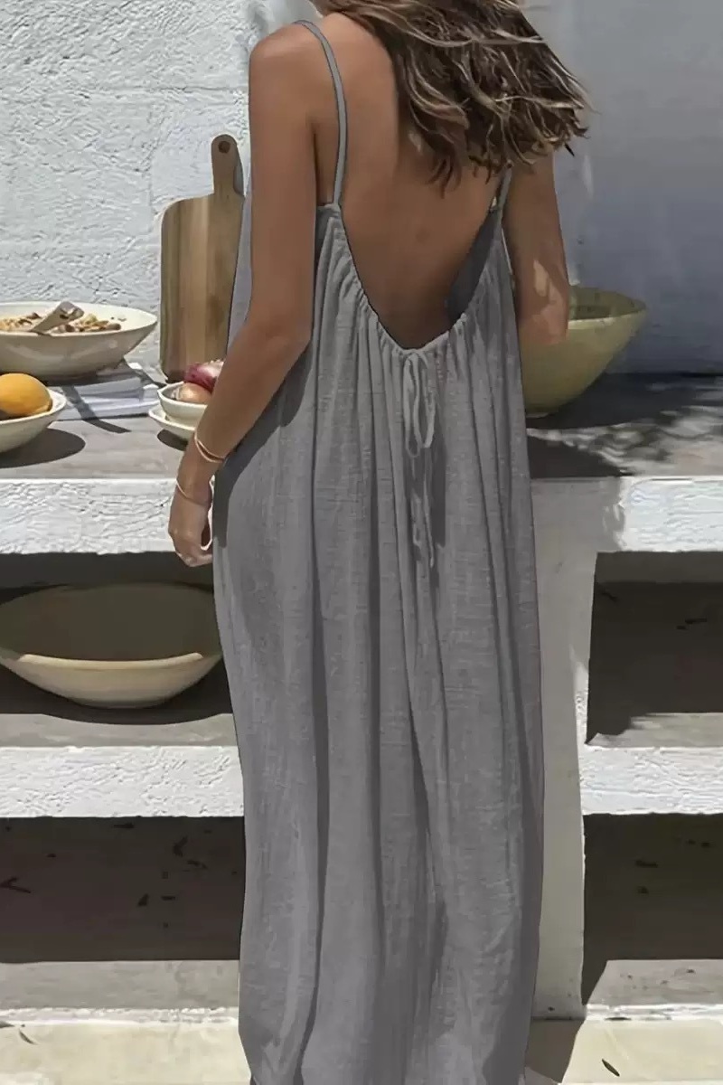 Women's backless casual dress for home and vacation