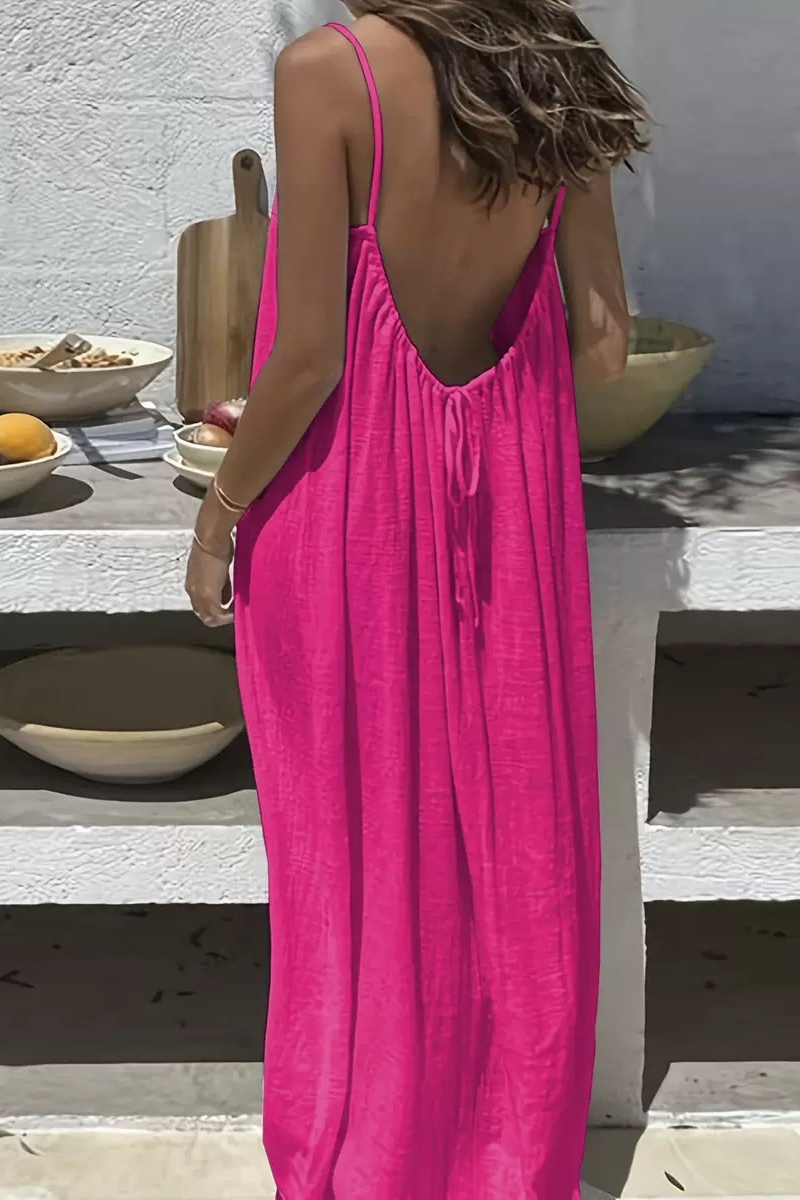 Women's backless casual dress for home and vacation