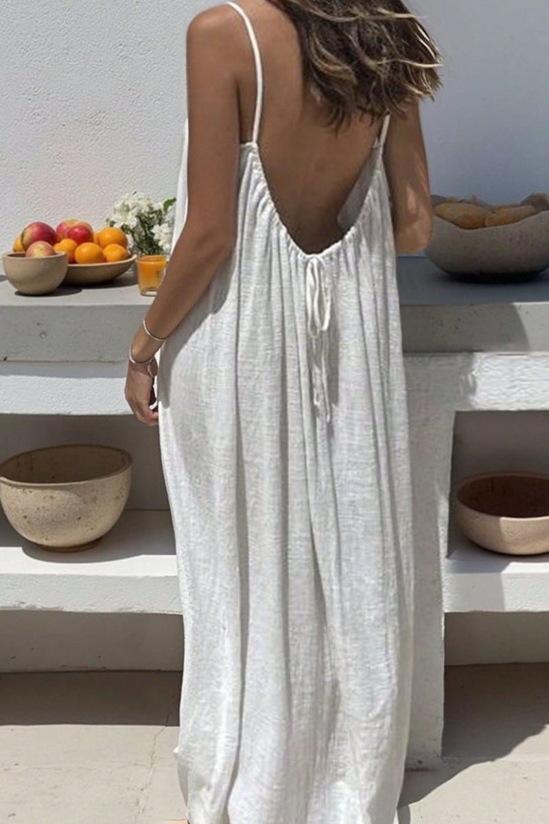 Women's backless casual dress for home and vacation