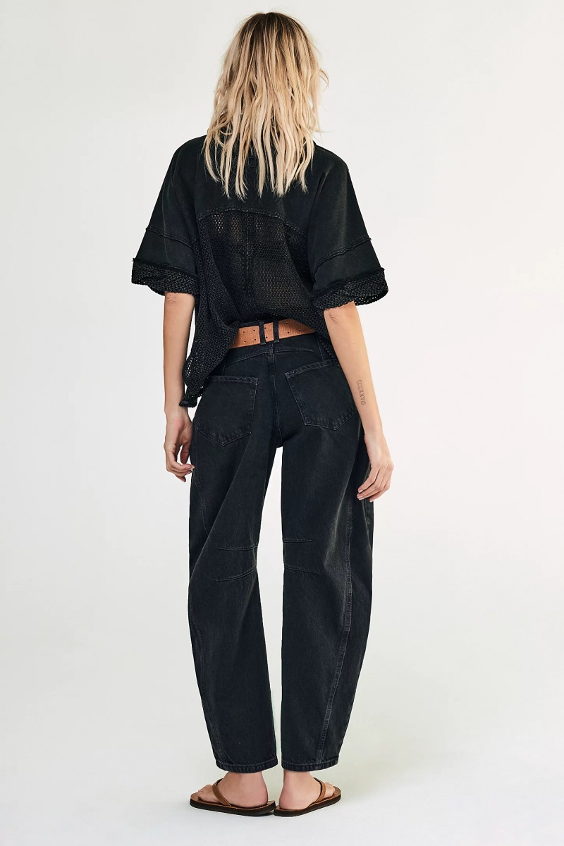Retro banana-shaped harem jeans for women loose-fitting slimming casual dad-style carrot-leg trousers