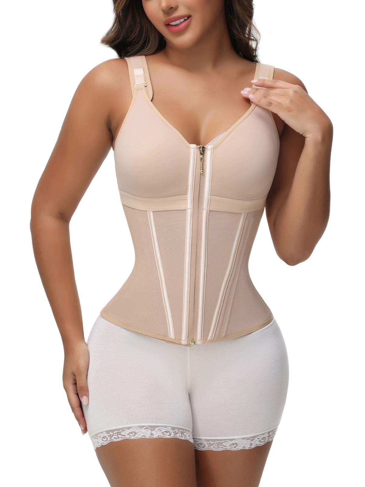 Extreme Latex Corset Waist Vest With Bra