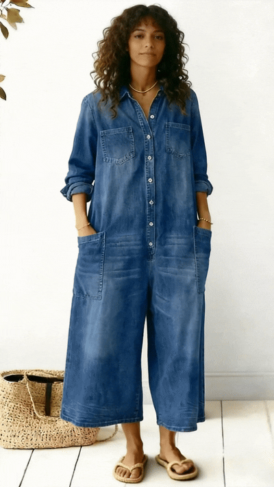 Women's Cozy And Casual Cotton Jumpsuit