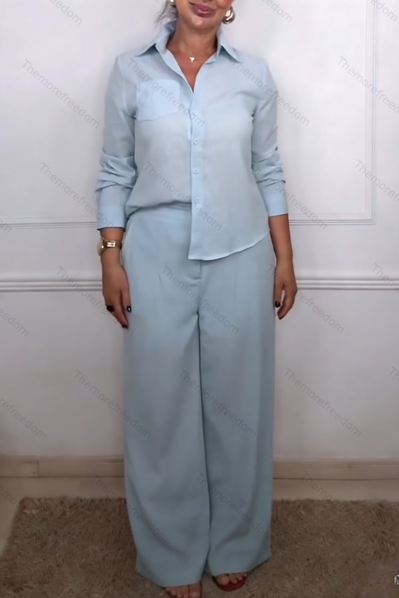 Women's casual solid-color two-piece set for vacation.