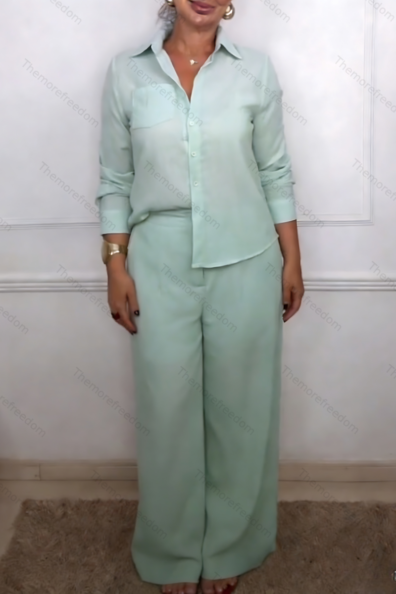 Women's casual solid-color two-piece set for vacation.