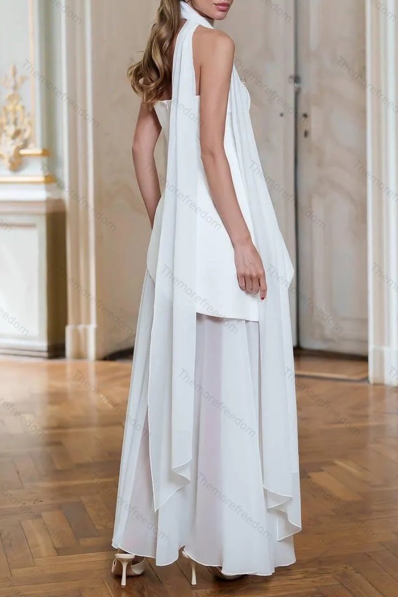 Women's stylish and elegant strapless solid-color mesh panel dress