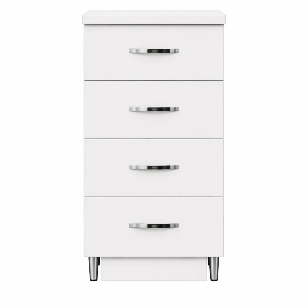 Cassettiera da Cucina con 4 Cassetti, Mobiletto Componibile in Legno Resistente, 40 x 50 x 85 cm, Bianco-Nestglanzes