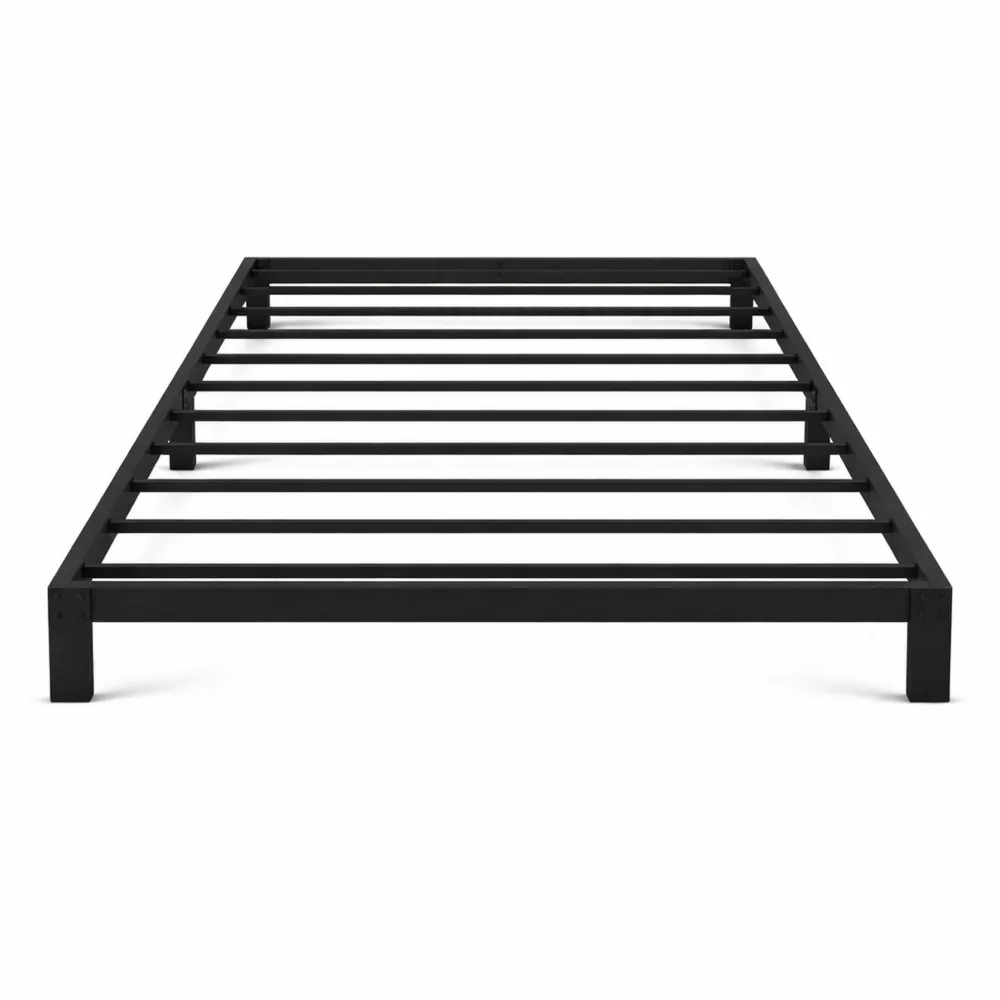 Struttura letto in metallo 90x200 cm nero, design moderno, facile montaggio-Kasaux