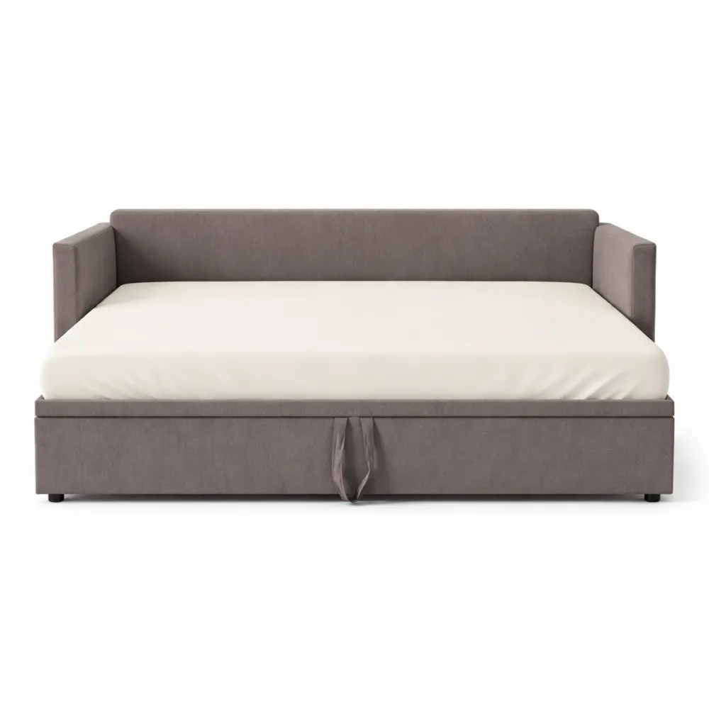 Divano letto matrimoniale con rete a doghe e funzione estraibile 90/180x200 cm-Kasaux