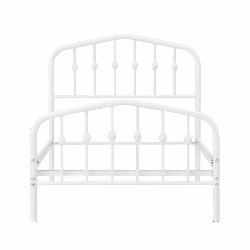 Struttura letto singolo in metallo moderna bianco 90 x 190 cm facile montaggio-Kasaux