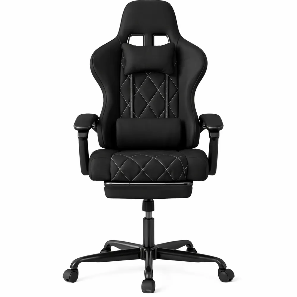 Sedia da Gaming Ergonomica, Massaggiante con Ruote e Braccioli, Poltrona Regolabile Girevole-Kasaux