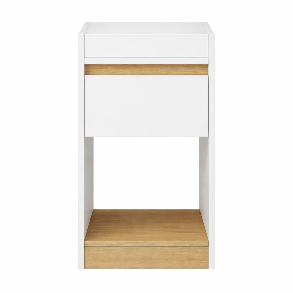 Comodino con cassetto e vano aperto per camera da letto o soggiorno-Kasaux