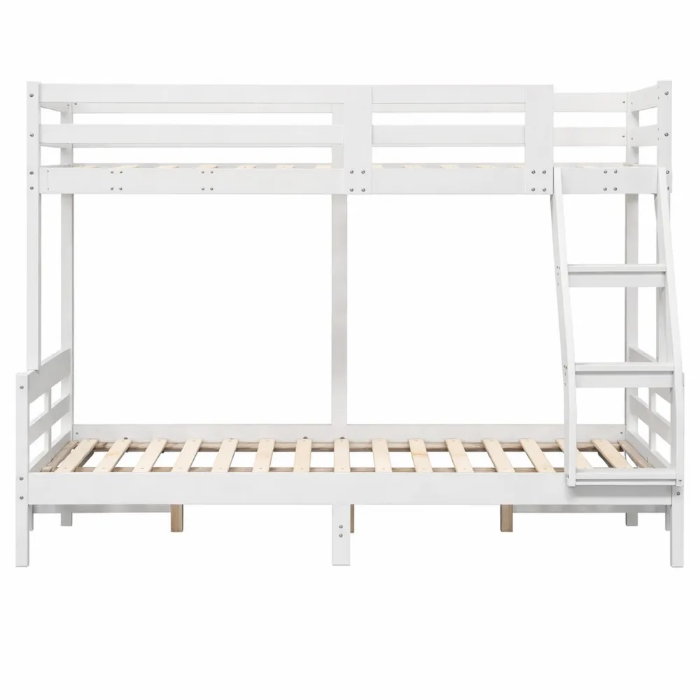 Letto a Castello in Legno Massello di Pino Bianco 90x200/120x200cm-Kasaux