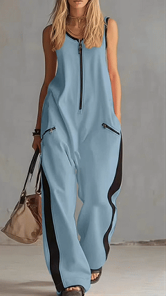 Women's Color-Block Cotton Jumpsuit