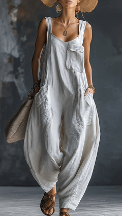 Cozy Loose-fitting Wide-leg Jumpsuit