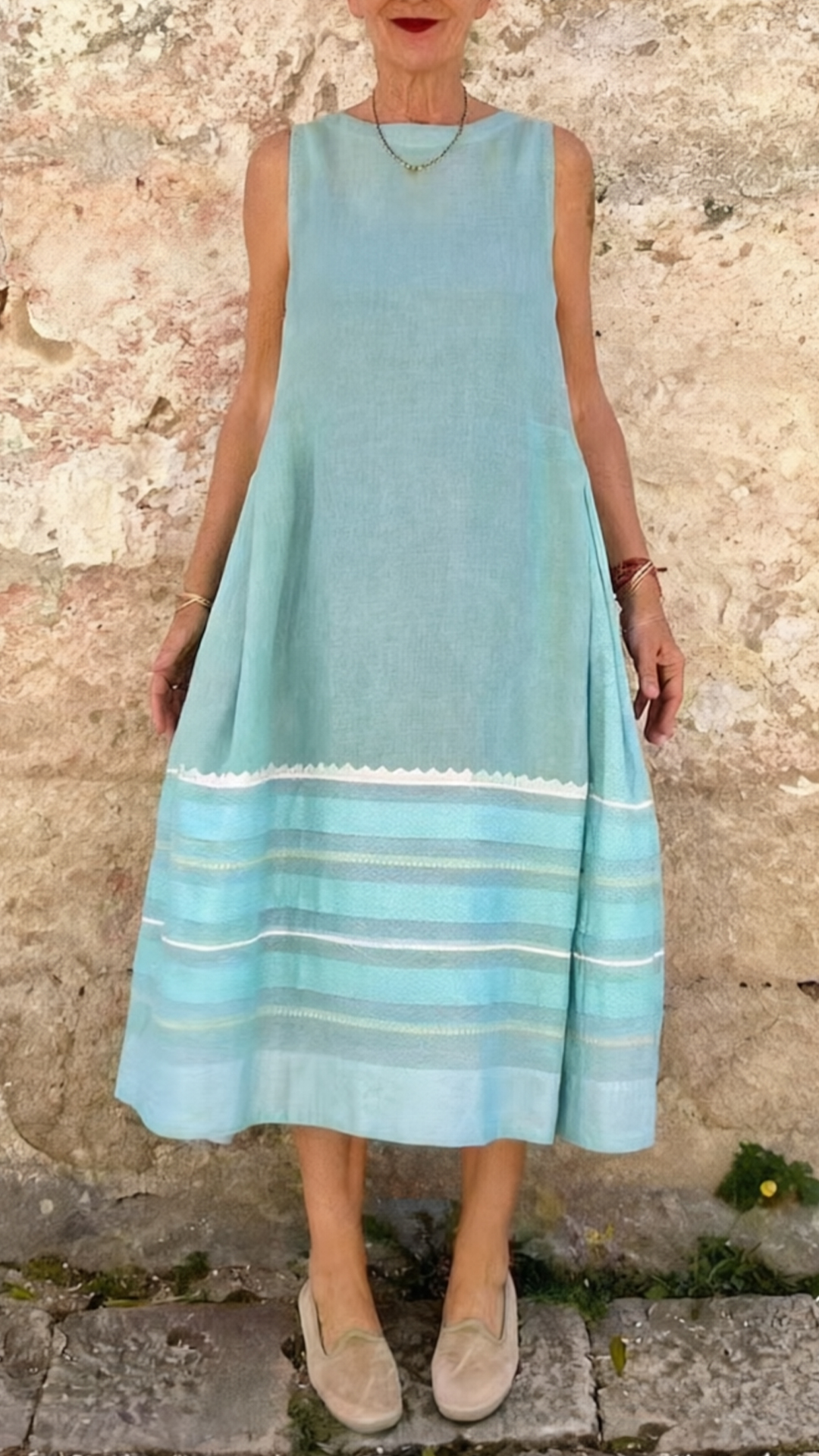 In Stock Amazon 2024 New Summer Style European And American Cross-Border Foreign Trade Women'S Fashionable Round Neck Sleeveless Large Swing Dress