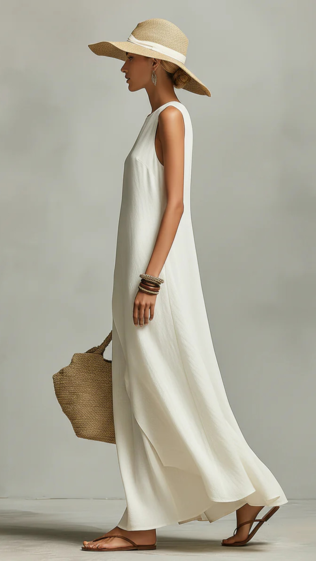 Spot 2026 New Spring And Summer Cross-Border Women'S Dress Sleeveless Asymmetric Hem Cotton And Linen Blended Dress