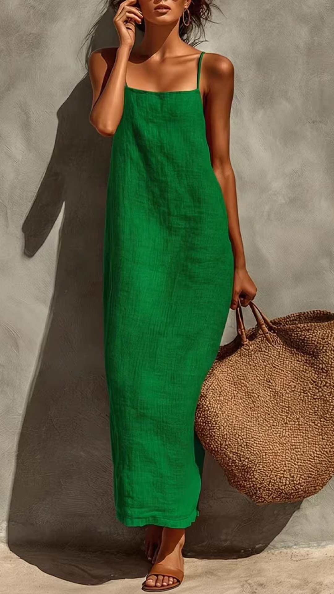 2026 European And American Cross-Border New Style Suspender Square Neck Design Classic Bohemian Resort Style Dress