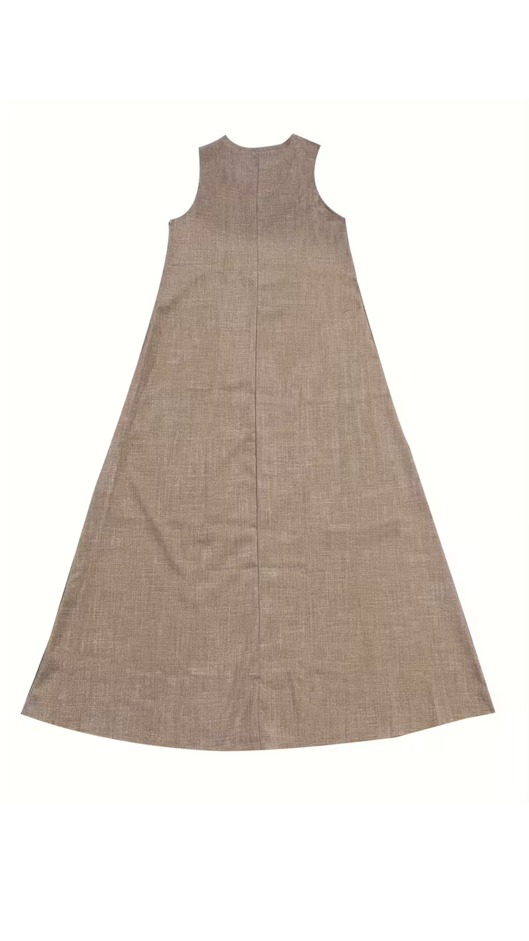 Women's Vintage-effect V-neck Sleeveless Loose Maxi Dress