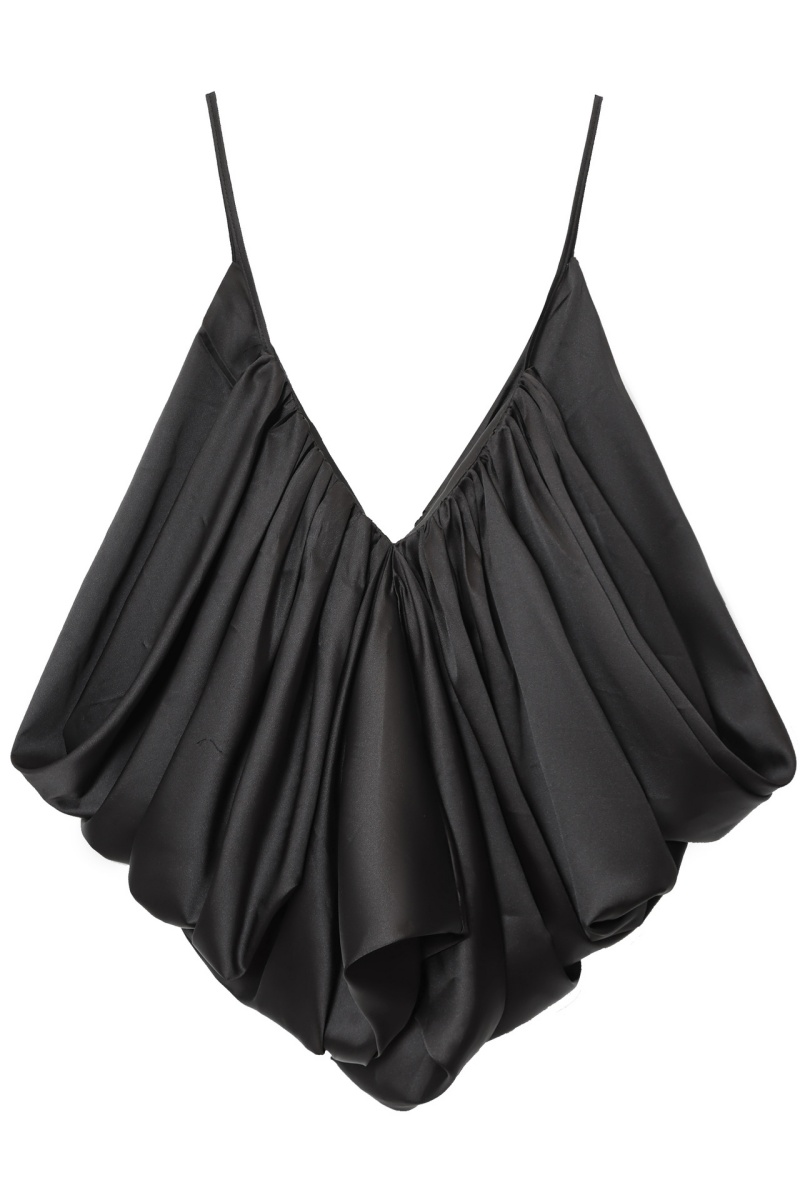 Women's Sexy & Elegant Pleated Camisole Top with Silky Satin Texture