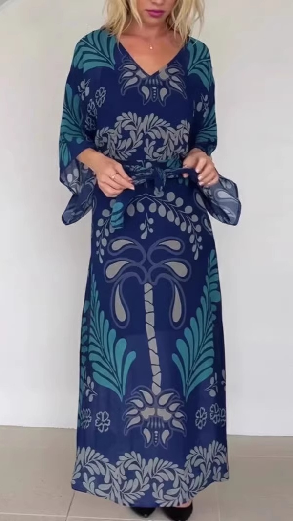 Women's Lace-up Bohemian-Style Chiffon Dress