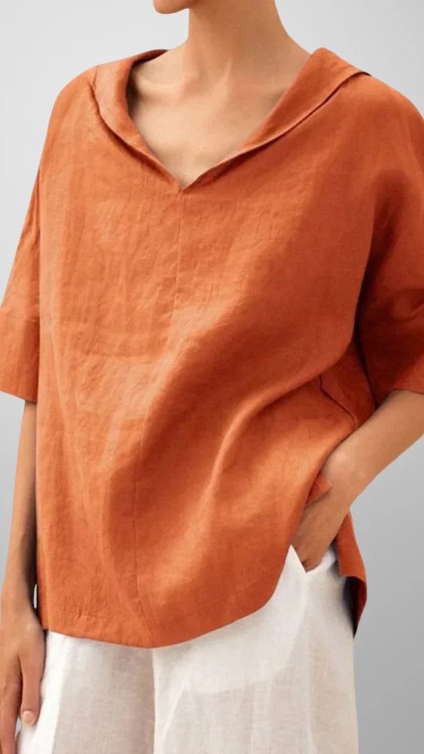 Women's Solid-Color Loose-Fit Cotton Shirt