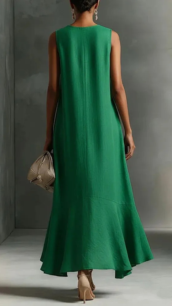 Women's Elegant & Casual V-Neck Long Dress