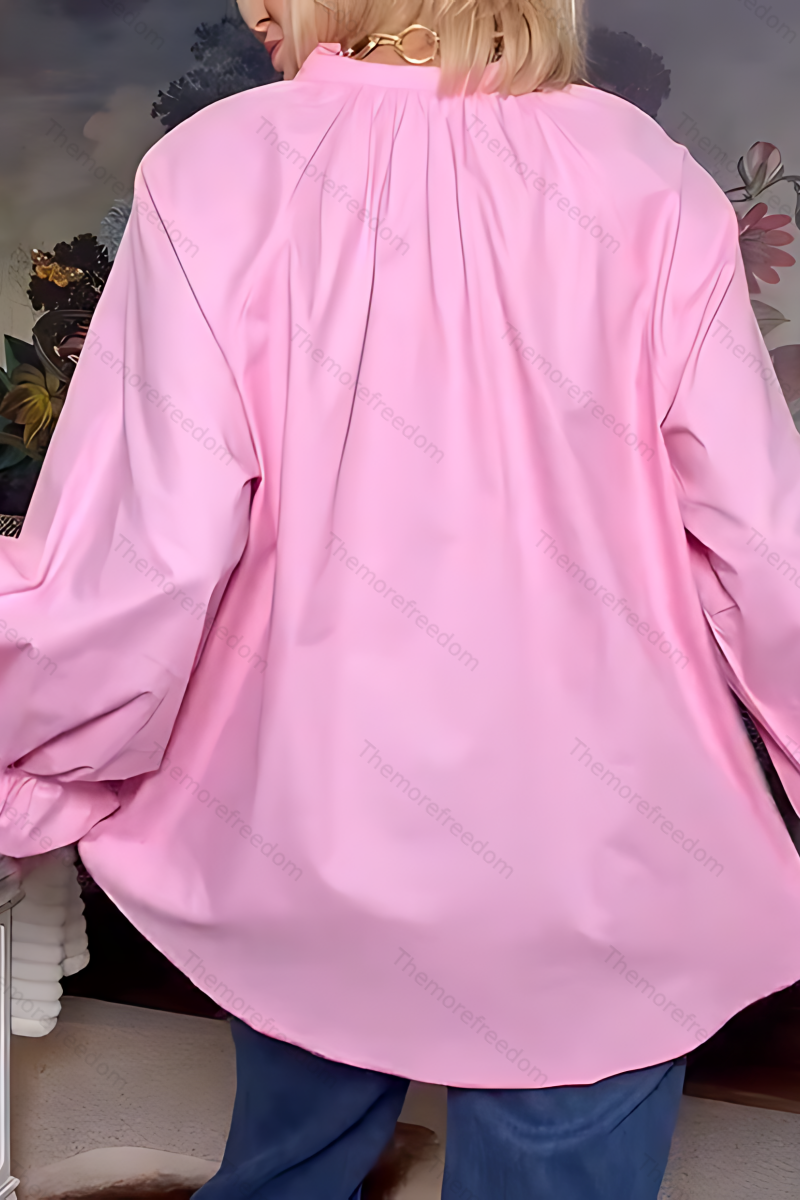 Women's comfortable casual simple and versatile ruffled blouse