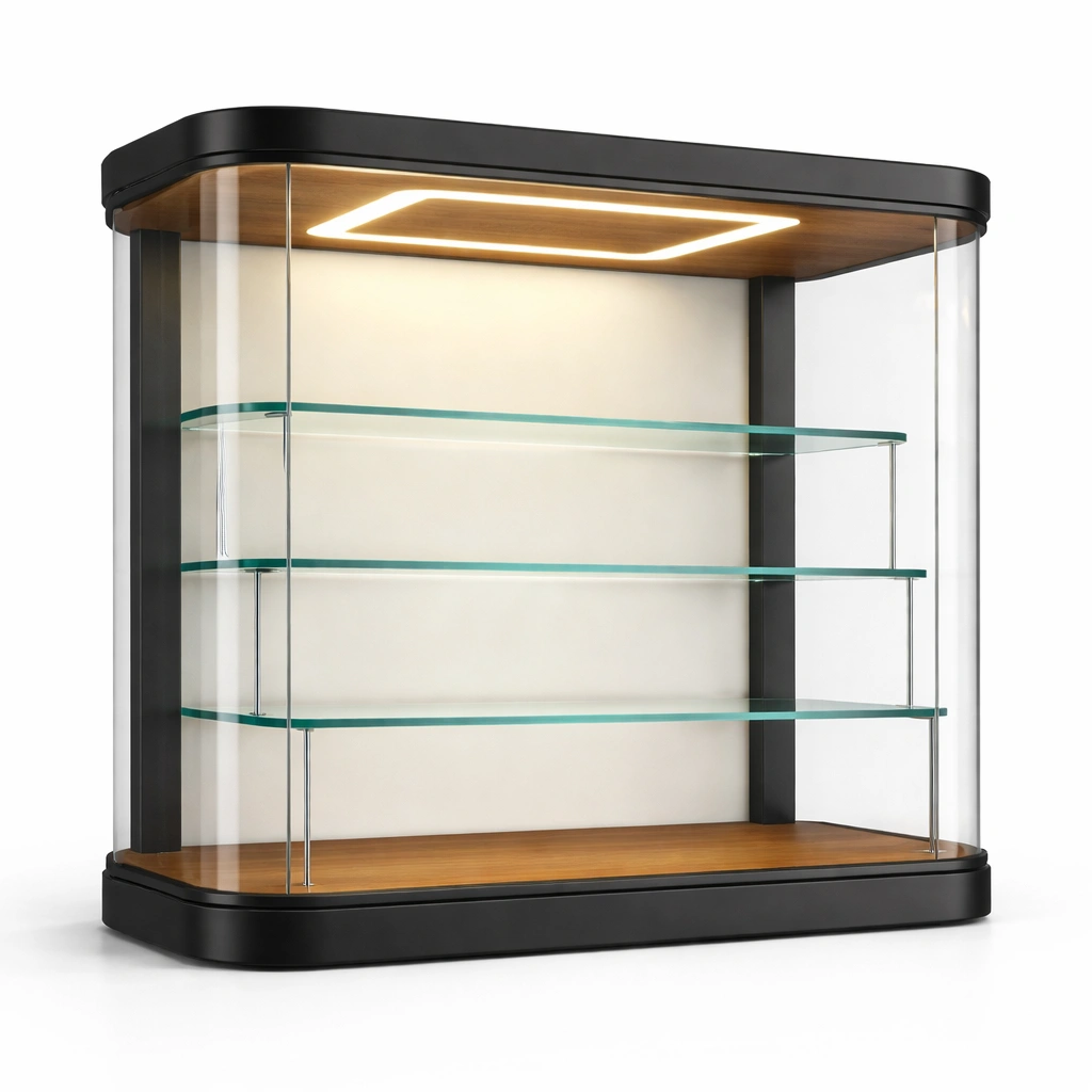 Empfangstresen Modern Beige Holz mit Rundung-norluxia