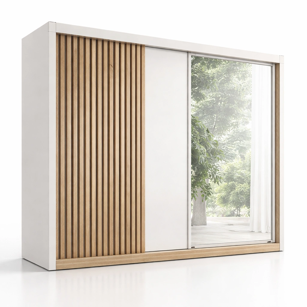 Schwebetuerenschrank mit Spiegel-aethonliving