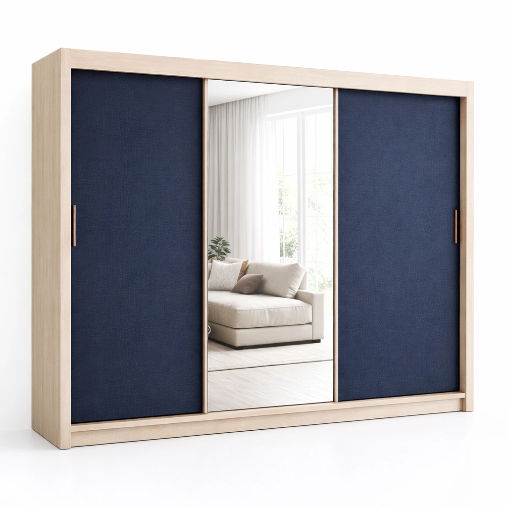 Schwebetuerenschrank mit Stofffront-aethonliving